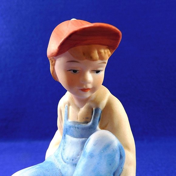 Vintage Paul Sebastian Figurine Boy and Girl With Dogs Bisque Porcelain 1991 - Picture 3 of 9